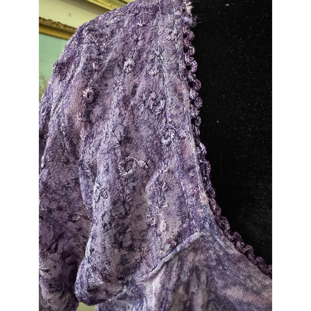 Advance Apparels Purple Boho Crinkle Tunic Top Free Size Est S-M Y2K - Picture 10 of 11